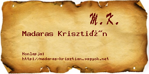 Madaras Krisztián névjegykártya
